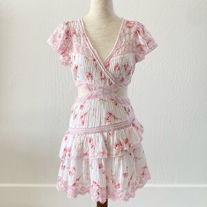 🌸LoveShackFancy Cut out Floral Pink Lace Dress